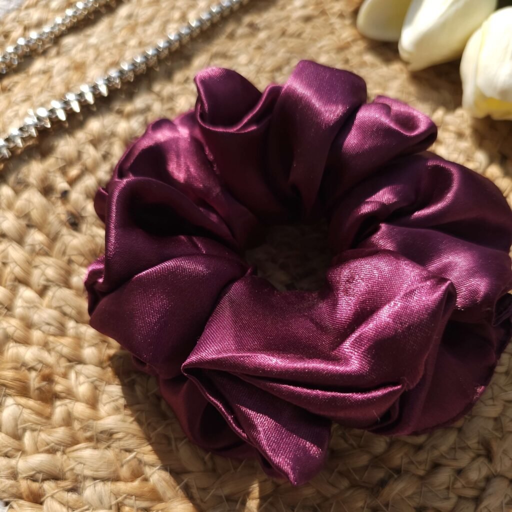 maroon hair scrunchies