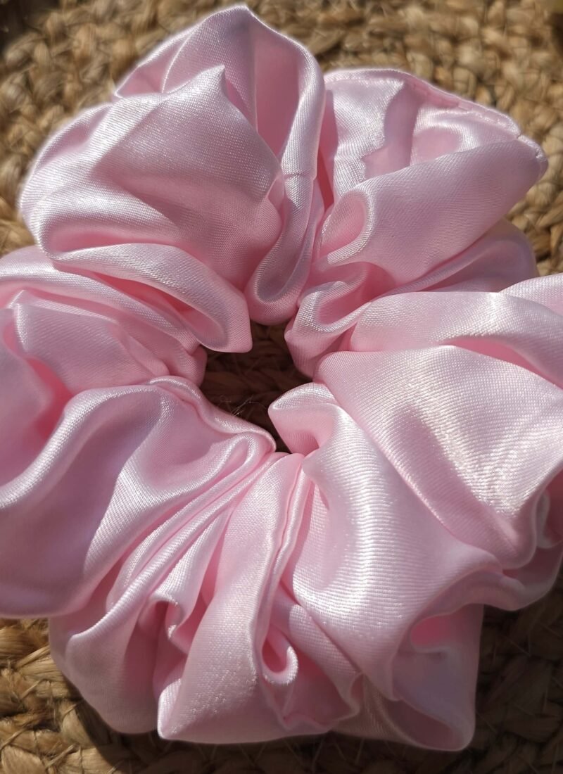 baby pink hair scrunchies