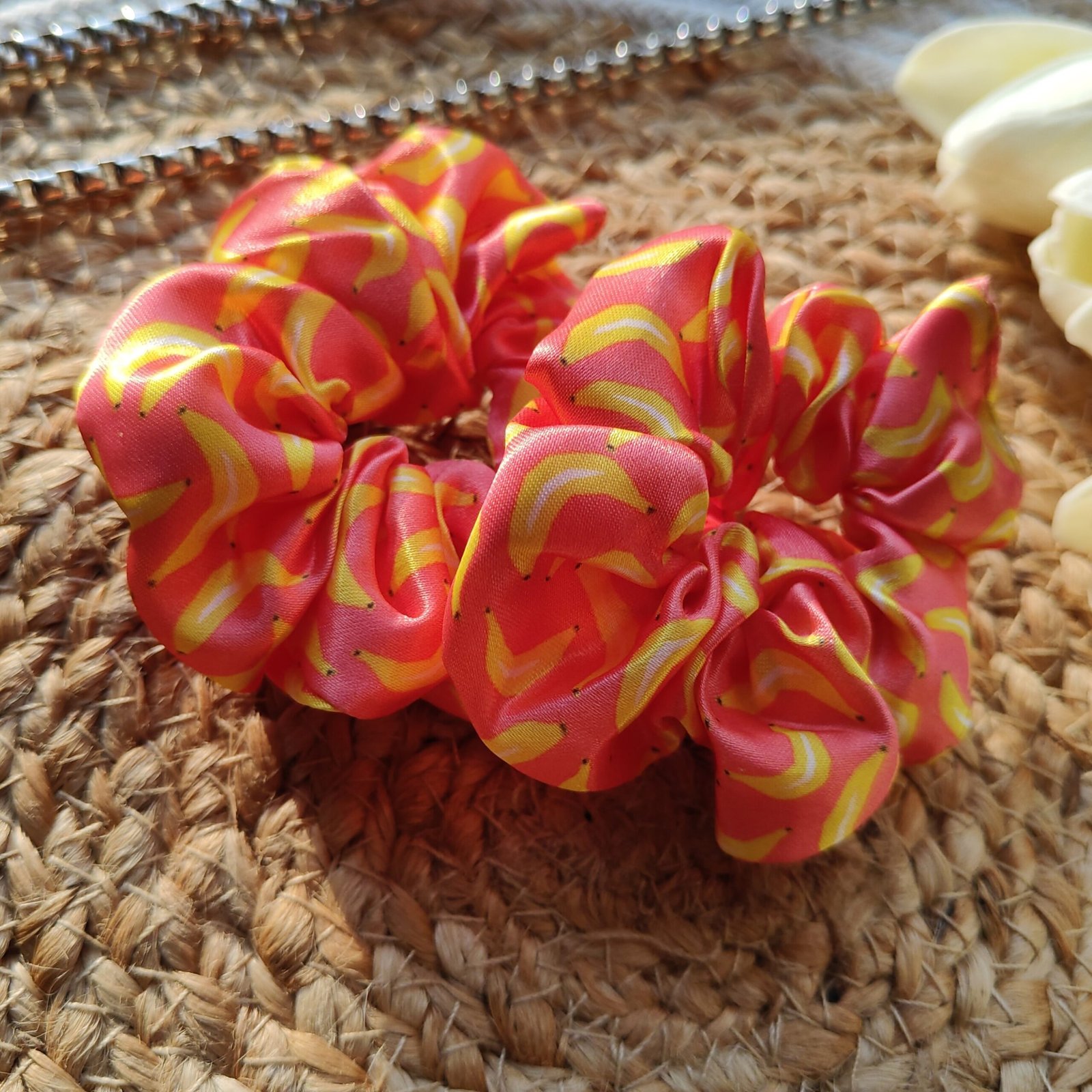 banana-satin-scrunchie best printed silk satin scrunchies