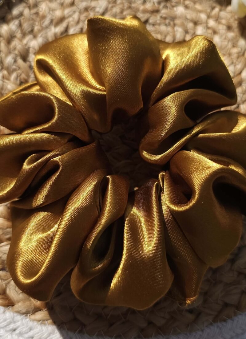 bronze satin scrunchies