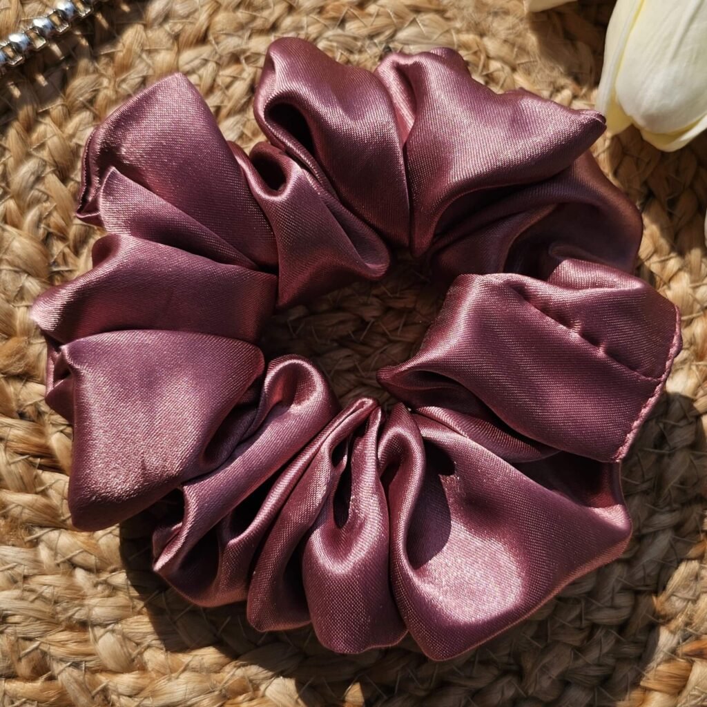 latte hair scrunchie