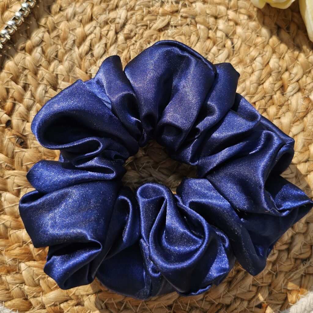 navy blue hair scrunchies