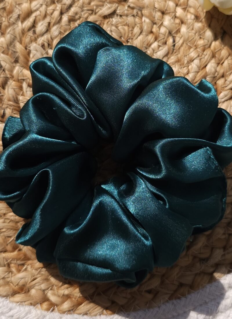 sea green satin scrunchies