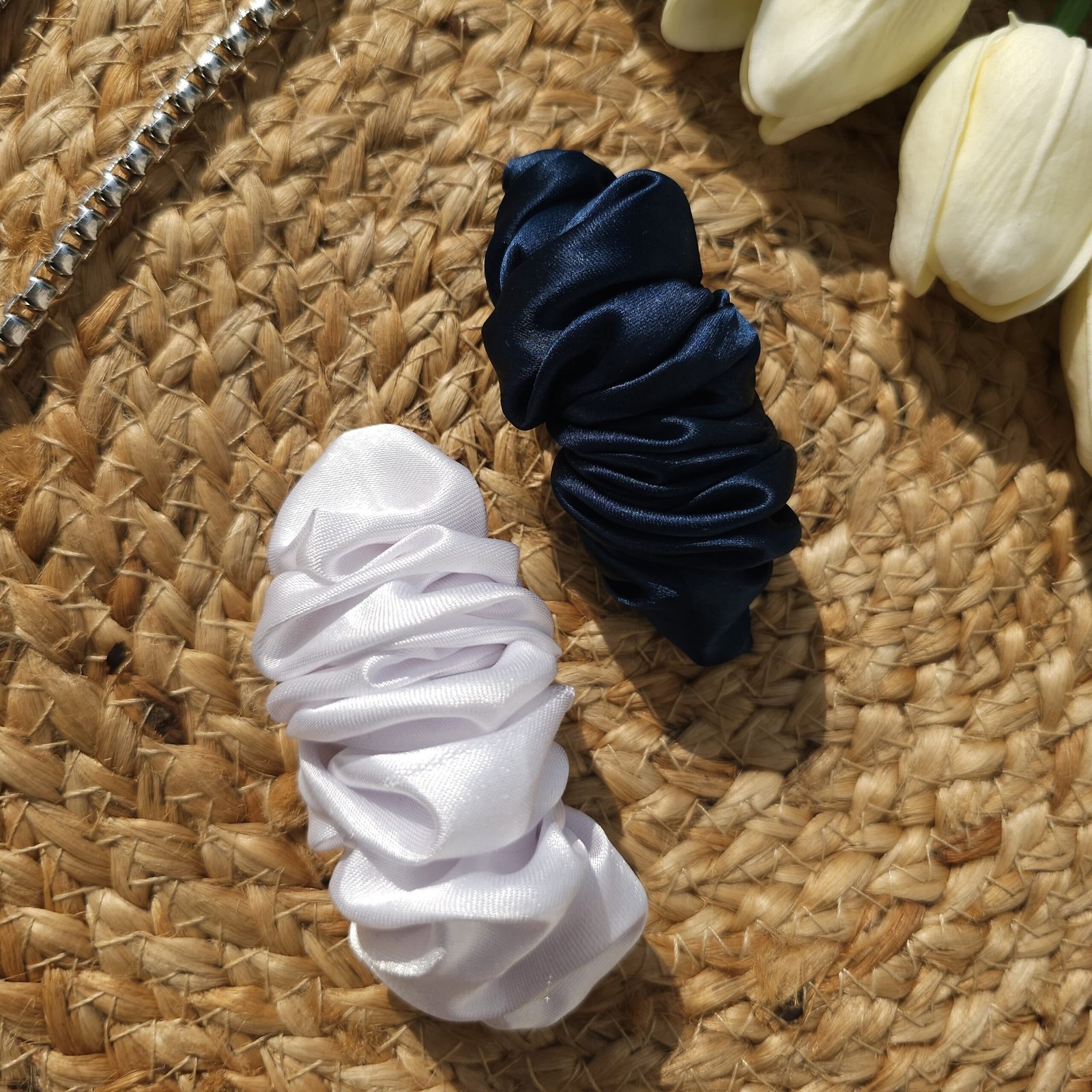 turkish-blue-black-cream-hair-barrette Fashionable satin hair barrettes