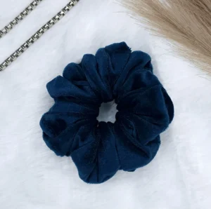 Luxe Blue Velvet Scrunchies - Image 2