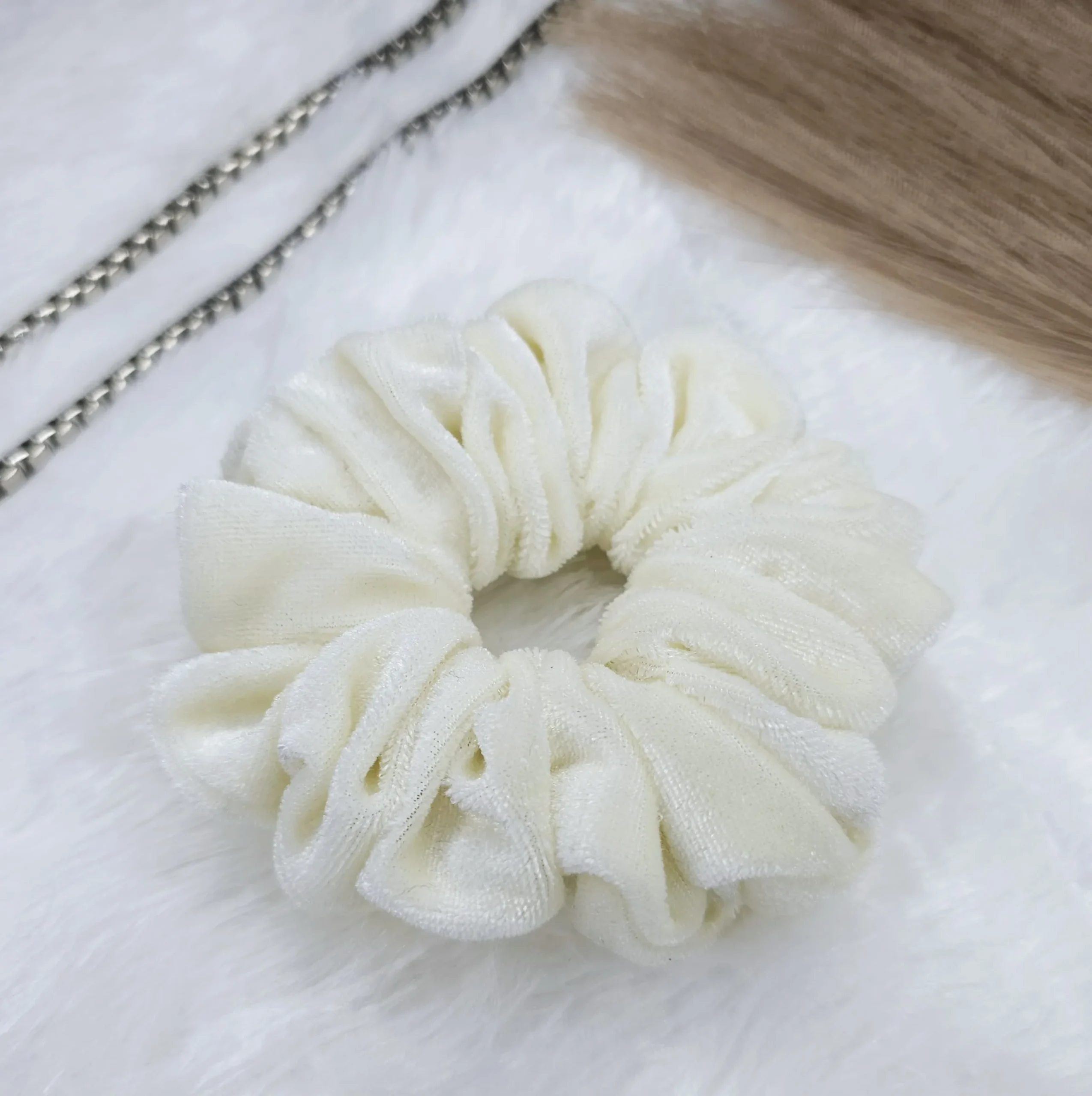 snowy-white-velvet-scrunchies Best Hair accessory shops near me in Kanpur