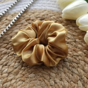 Gold Satin Scrunchie - Image 2