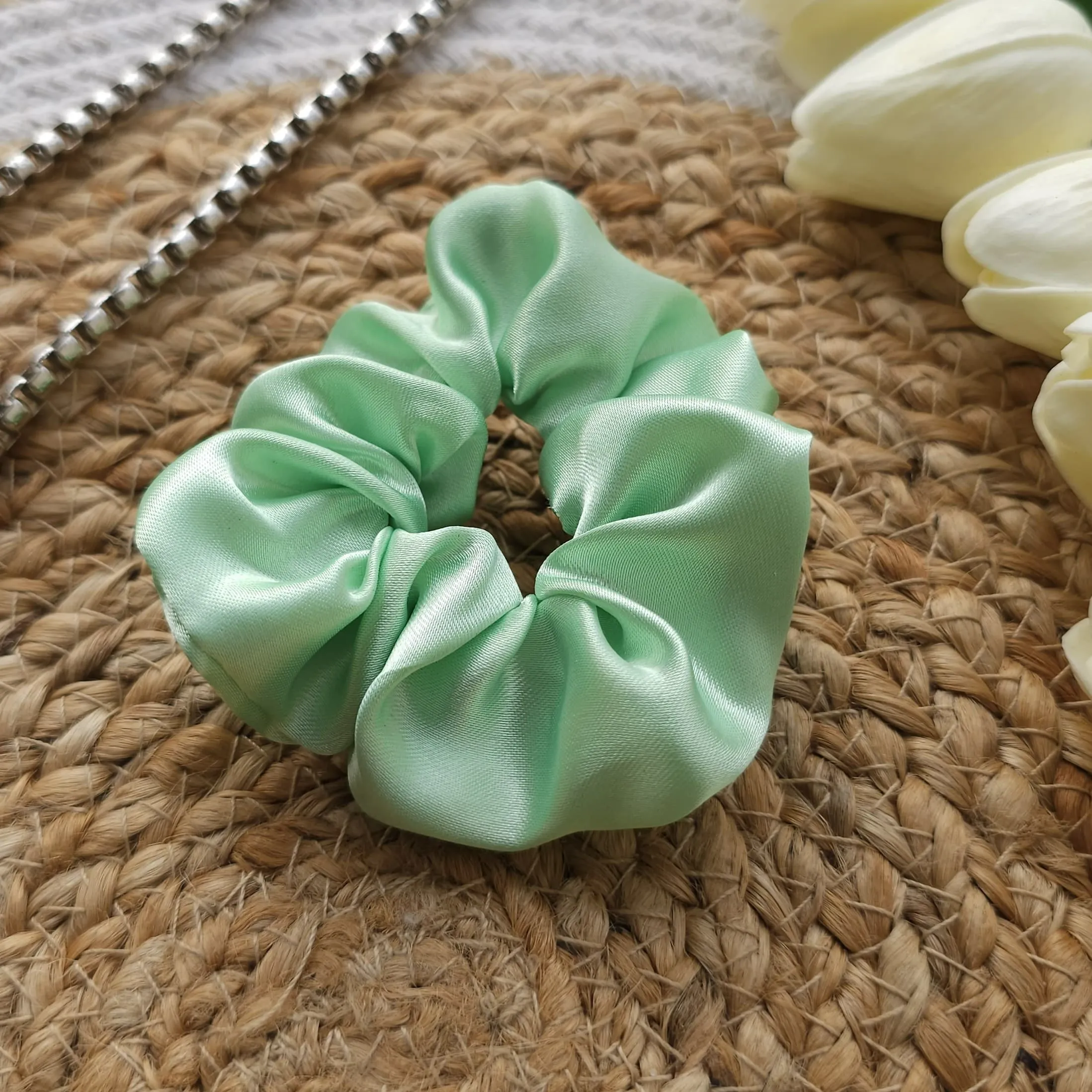 light-sea-green-hair-scrunchie Buy cute scrunchies online in Delhi Noida and nearby cities.