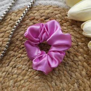 Purple Pink Satin Scrunchie - Image 2