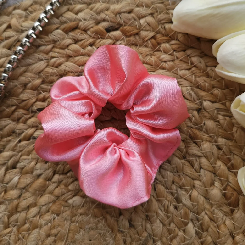 salmon pink scrunchie