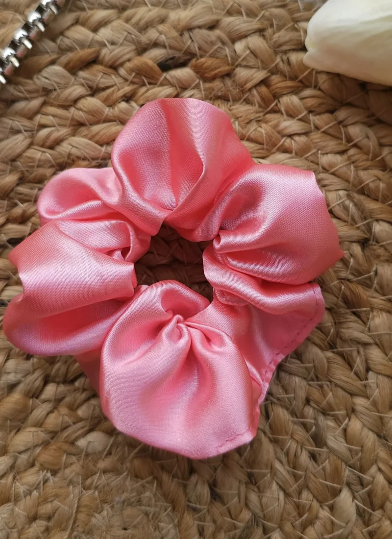 salmon pink scrunchie