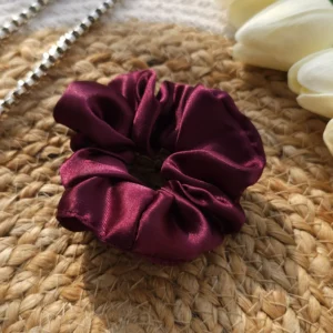 Maroon Satin Scrunchie - Image 3