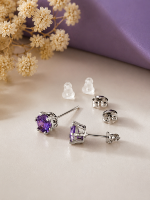 Crystal Purple Studs - Image 3