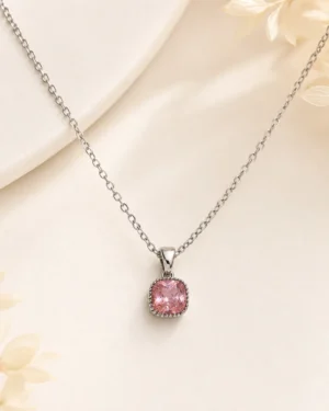 Blush Pink Pendant Necklace - Image 2