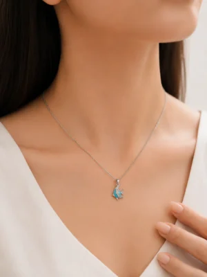 Blue Fish Pendant Necklace - Image 2