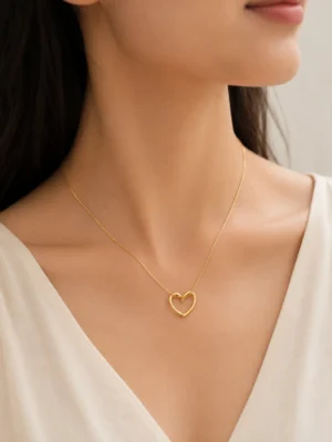 Open Heart Golden Necklace - Image 2