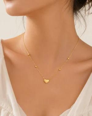 Minimal Heart Pendant Necklace - Image 2