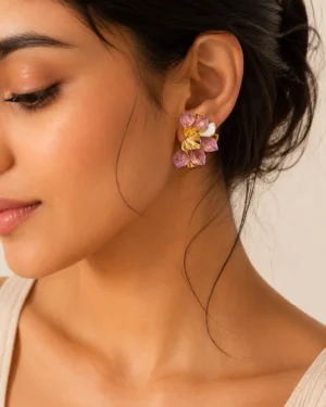 Pink Blossom Statement Earring - Image 2