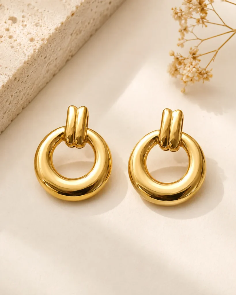 Orbit Gold Link Earrings for Women