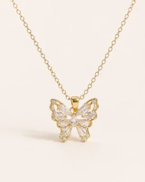 Crystal Stone Butterfly Pendant Neckchain - Image 3