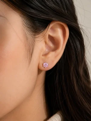 Crystal Pink Stone Studs - Image 2