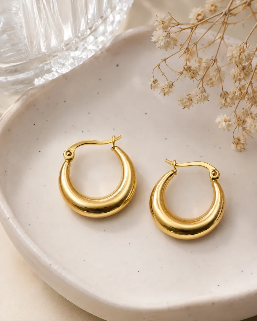 Astera Chunky Gold Hoop Earrings for Women