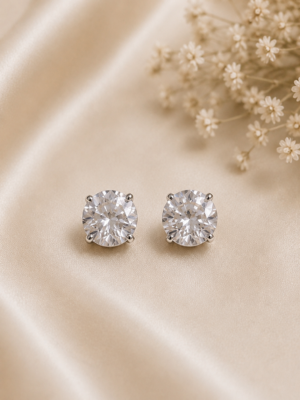 Aurora Classic Crystal Stud Earrings with 925 Sterling Silver Posts