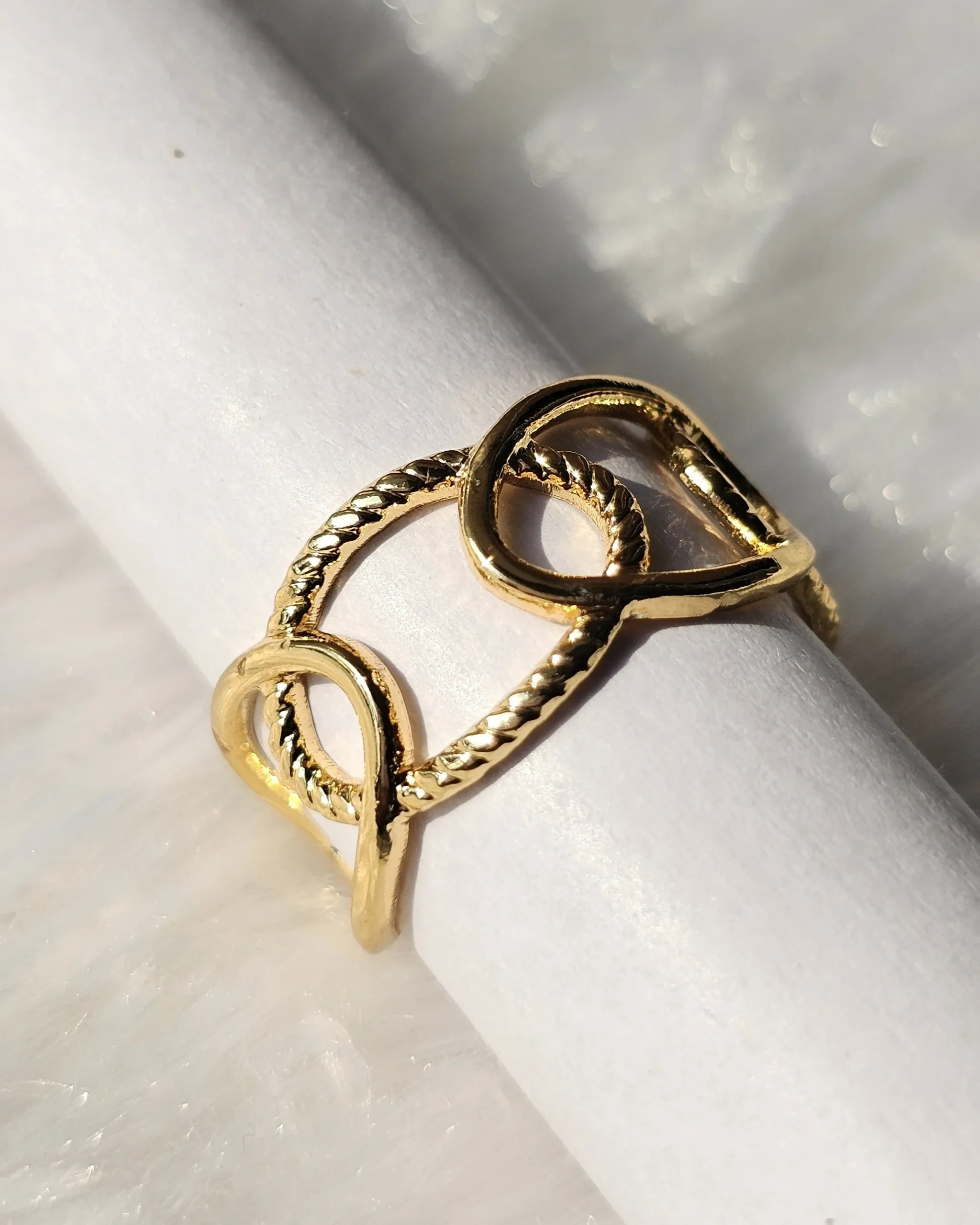 Gold Abstract Wave Open Statement Ring Gold abstract wave open statement ring