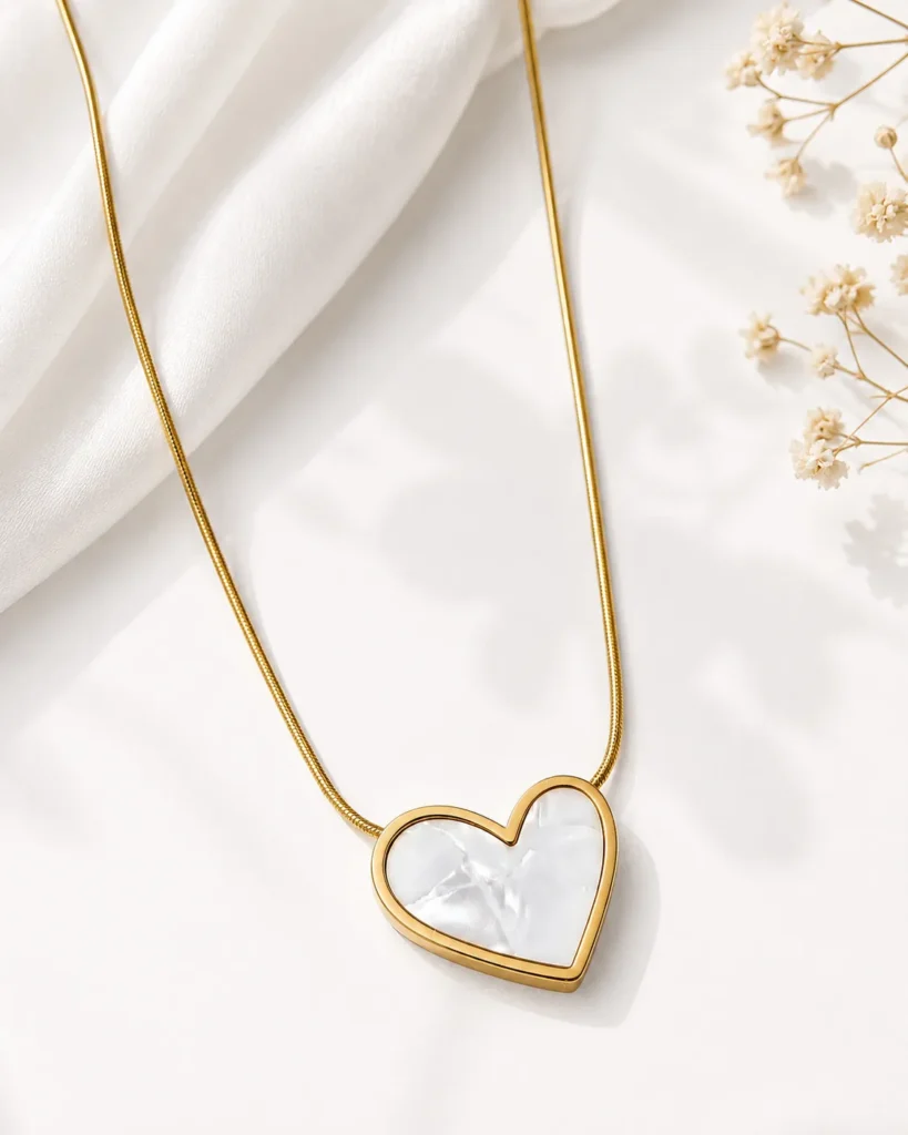 Ivory Heart Pendant Necklace