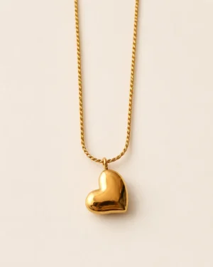 Golden Heart Pendant Necklace - Image 3